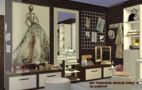 PQSims4: My Fashion Space – Part 3 • Sims 4 Downloads Sims 4 Fashion Designer, Sims 4 Cc Fashion, Fashion Designer Room, Los Sims 4, Sims 4 Downloads, Sims 4 Update, Los Sims, Sims 4 Cc Furniture, Sims 4 Build