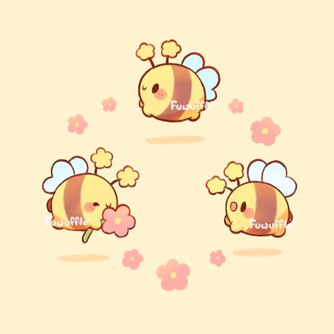 Fairy Bees! 🐝 These sweet lil friends hope you have a bee-autiful day! 🌸 ✨ #fuwuffle #bee #cute #cuteartwork #cuteartstyle #cutebeeart #cutebees #cottagecore #cutestickers #cuteartist #cutedrawing #pun #doodle #fairycore Bee Sketch Cute, Things To Doodle In A Journal, Bees In Love Drawing, Yellow Animal Drawing, Cute Doodles For Friends, Cute Bees Drawings, Cute Bee Doodle, Ladybug Cute Drawing, Bee Cute Drawing