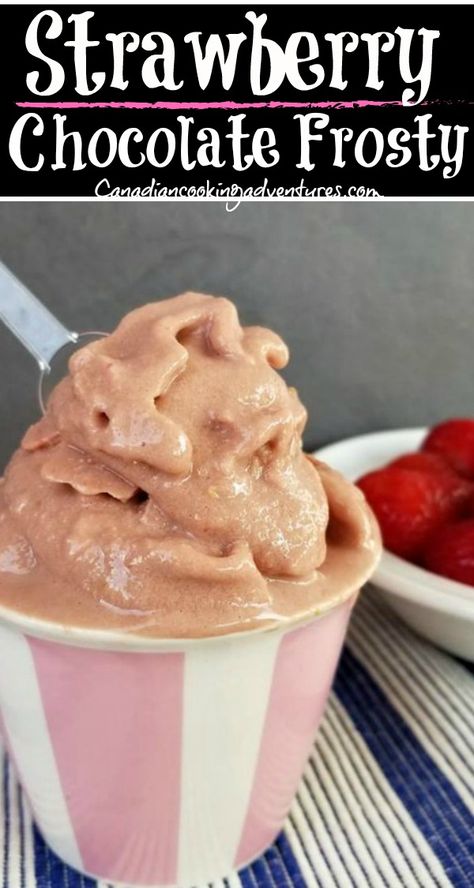 Chocolate Strawberry Frosty Recipe!  #Canadiancookingadventures #keto #glutenfree #Chocolate #Wendy's #Healthy #Health #Wendys #Frosty #Dessert #Whipcream #Dessert #Recipe #recipes #summer #strawberries #strawberry Whipcream Dessert, Chocolate Drink Starbucks, Strawberry Frosty Recipe, Chocolate Frosty Recipe, Strawberry Frosty, Starbucks Chocolate, Wendys Frosty, Chocolate Frosty, Frosty Recipe