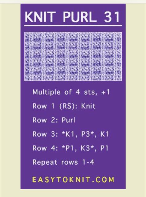 Types Of Knitting Stitches, Knitted Washcloth Patterns, Knit Purl Stitches, Knitting Squares, Knitting Patterns Free Blanket, Knitting Stitches Tutorial, Knitting Basics, Knit Purl, Dishcloth Knitting Patterns