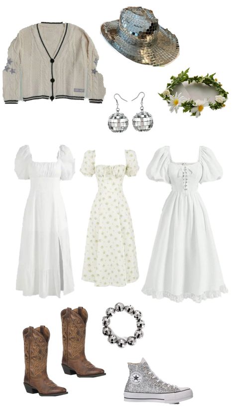 Fokelore Era Outfits, Folklore Summer Outfits, Folklore Dress Eras Tour Outfit, Eras Tour Outfits Simple, Simple Eras Tour Outfits, Folklore Eras Tour Outfit, Folklore Outfit, Folklore Costume, Eras Outfit