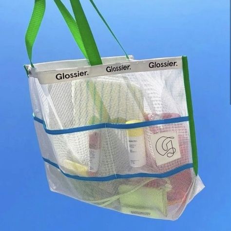 Mesh-Like Material. New In Original Packaging. Glossier Tote Bag, Glossier Bag, Beach Clean Up, Mini Makeup Bag, Utility Tote Bag, Pink Pouch, Utility Tote, Utility Bag, Nylon Tote