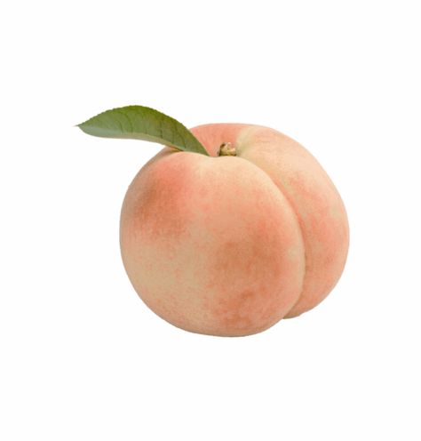 Peaches, White Background, Green, White