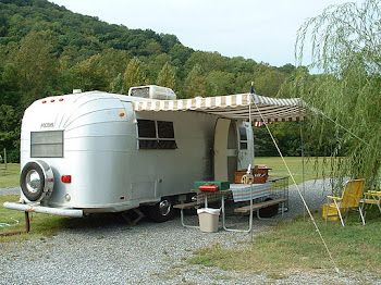 Vintage Awnings: Interior of our 1968 Avion Avion Camper, Trailer Glamping, Trailer Awning, Tiny Tower, Built In Couch, Caravan Trailer, Camper Awnings, Camping Canopy, Vintage Rv