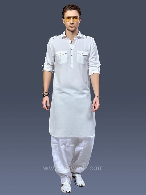 White Kurta Men, Pathani For Men, Pathani Suit, Wedding Kurta For Men, Boys Kurta Design, Kurta Pajama Men, Eid Dress, Gents Kurta Design, Gents Kurta