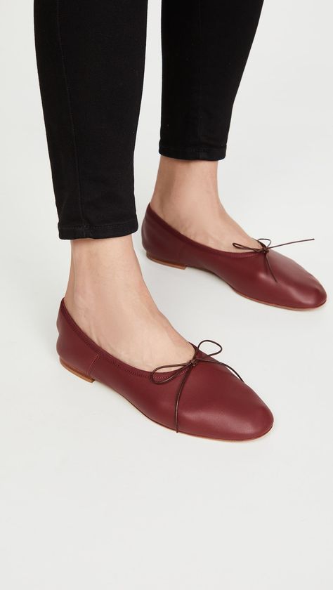 Mansur Gavriel Dream Ballerina Flats Chunky Winter Boots, Essential Shoes, Chic Flats, Walk This Way, Heel Caps, Mansur Gavriel, Shoe Closet, Ballerina Flats, Rubber Heels