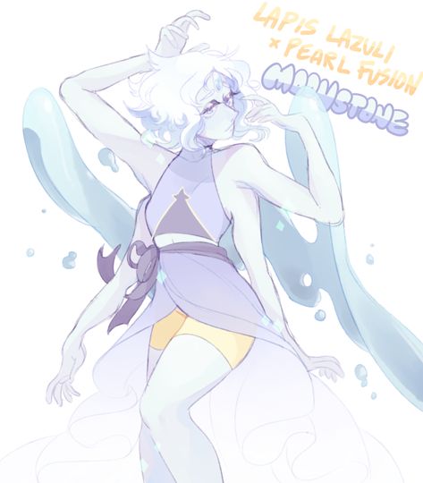 doodled this up real quick for day one of pearlapis bomb! the theme is fusion, so i went with moonstone :^3c Lapis Fusion, Steven Universe Anime, Tumblr Image, Space Rock, Crystal Gems, Animated Movies, Popular Memes, Post It, Steven Universe