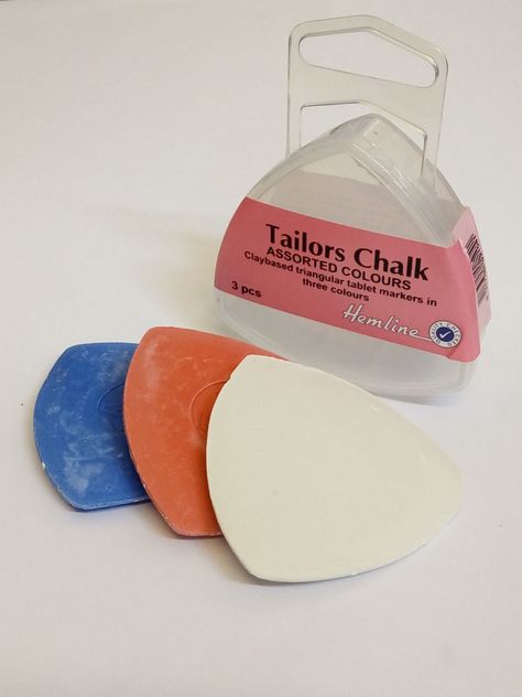 Pack of 3 Tailors' Chalk three colours, one white, one red, one blue. The triangular shape makes it easy to hold and mark with. Pressing too hard can make the marks difficult to remove. The traditional way of marking your fabrics. Tailors Chalk, Cross Stitch Floss, White Chalk, Sewing Material, Plastic Box Storage, Marking Tools, Sewing Box, Plastic Storage, Christmas Inspiration