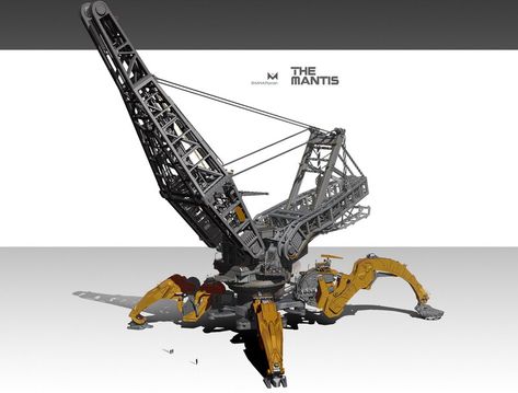 ArtStation - Mantis WIP, Mohammad H. Attaran Mining Vehicle, Industrial Concept, Future Technology Concept, Mining Machine, Post Apocalyptic Art, City Vehicles, Robot Concept, Tool Room, Sci Fi Ships