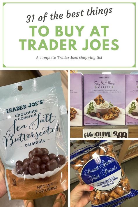 Check out 31 of the best things to buy at Trader Joe's! From pantry staples to sweet treats and everything in betweens, here's the must have list! Best Foods From Trader Joes, Trader Joe Grocery List, Best Apps From Trader Joes, Trader Joe’s Care Package, What To Get At Trader Joes, Trader Joe Favorites, Trader Joe’s Must Haves 2022, Trader Joe’s Snack Ideas, Trader Joes Snack Ideas