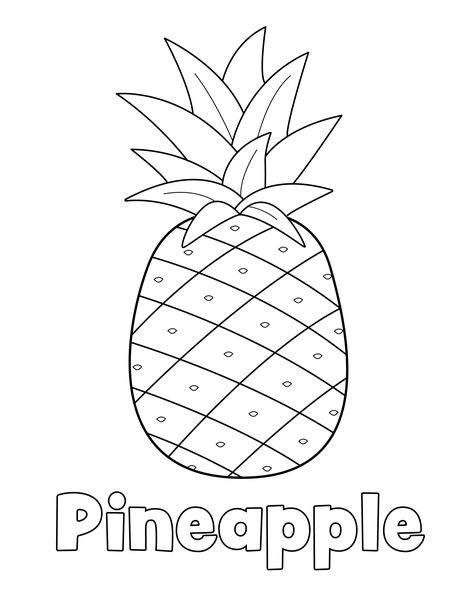 Pineapple Coloring Page from LittleBeeFamily.com Pineapple Activities For Preschool, Pineapple Coloring Page Free Printable, Pineapple Activities For Kids, Fruit Coloring Pages Free Printable, Kid Colouring, Pineapple Coloring Page, Pineapple Sketch, Coloring Pages Activities, Pineapple Printable