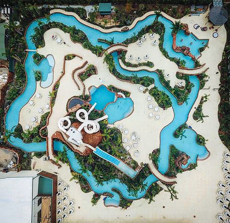 Lazy Rivers Backyard, Lazy River Ideas, Lake Resort Design, Lazy River Pool Backyard Home, Residential Lazy River Pool, Pool With Lazy River Backyard, Home Lazy River Pool, Diy Lazy River In Backyard, Pools With Lazy River Backyards