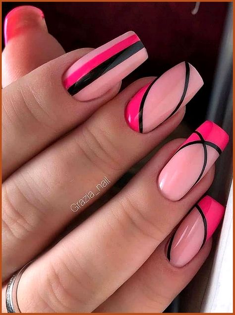 Pink Short Square Nails, Sqaure Nails, Ombre Nail Design, Square Nail Designs, Short Square Nails, Pretty Nail Art Designs, Nails Pink, Fancy Nails, Short Acrylic Nails