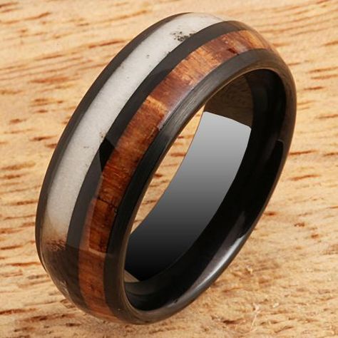 SALE – Makani Hawaii Koa Wood Ring, Hawaii Jewelry, Black Tungsten Rings, Tungsten Rings, Tungsten Wedding Rings, Koa Wood, Black Tungsten, Wood Ring, Wood Rings