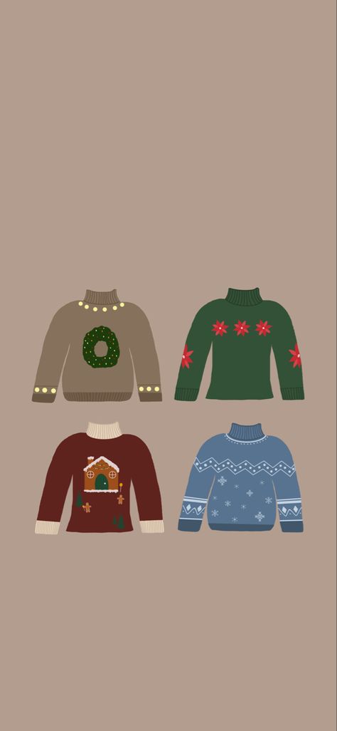 Christmas Sweater Wallpaper, Cute Christmas Background, Holiday Background Wallpaper, Sweater Graphic Design, Sweater Wallpaper, Procreate Christmas, Christmas Phone Backgrounds, Cute Christmas Backgrounds, Sweater Graphic