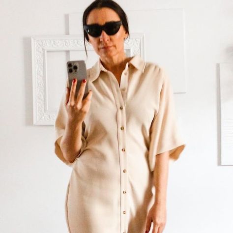 Branislava on Instagram: "Decisions, decisions : Embracing the day in classic beige shirt dress or going bold in black bodycon dress...let's say brunching in beige, dinning in black is the right decision. #neutralelegance #boldcontrast #daytonightlook #daytonightoutfit #shirtdress #bodycondress" Beige Shirt Dress For Daywear, Luxury Fitted Beige Shirt Dress, Elegant Beige A-line Shirt Dress, Beige A-line Shirt Dress, Beige Shirt Dress, Luxury Beige Button-up Shirt Dress, Black Body, Black Bodycon Dress, Fashion Blog