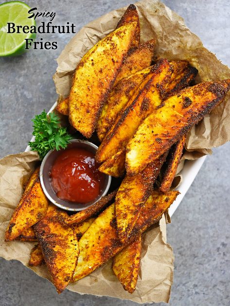 Easy Spicy Breadfruit Fries Carribean Food, Bread Fruit, Plat Vegan, Trini Food, Falafels, Fries Recipe, Spicy Dishes, Summer Cooking, Island Food