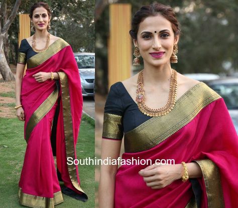 shilpa reddy gudisambaralu 2018 pink pattu saree Pink Saree Silk, Shilpa Reddy, Saree Hairstyles, Kanjivaram Sarees Silk, Pattu Saree Blouse Designs, Saree Jewellery, Raw Mango, Kangana Ranaut, Beautiful Sarees