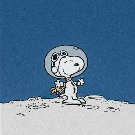 Snoopy Space, Space Wallpaper, A Cartoon, The Moon, Snoopy, Moon, Blue