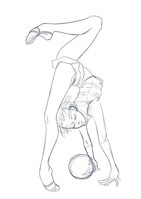 Gymnastics Poses Drawing Reference, Contortionist Poses Drawing, Gymnastics Poses Drawing, Flexible Poses Reference, Arte Aries, Ballet Drawings, Rhythmic Gymnastic, Dancing Drawings, Gesture Drawing