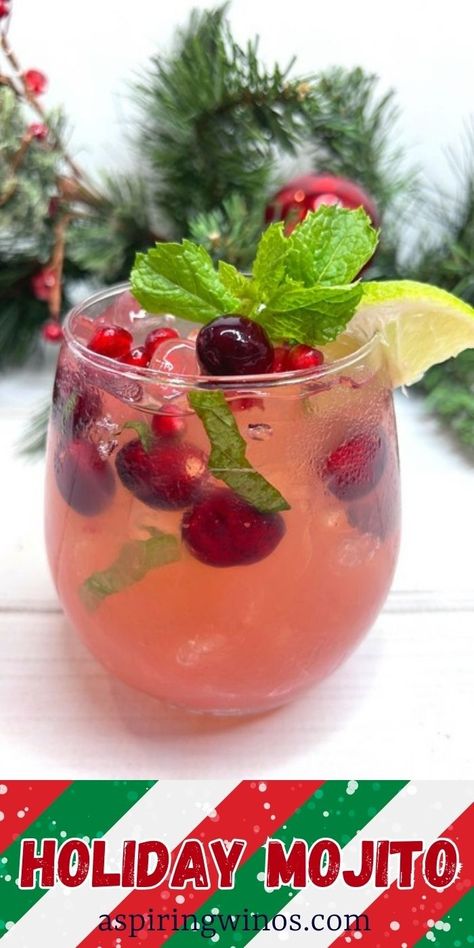 Make Your Holidays Merry and Bright with a Holiday Mojito | Christmas Drink Recipes | Holiday Drink Recipes | Christmas Mojito Recipe | Mocktail Version | Tis the season to make fun drinks #Christmas #Rum #ChristmasCocktail #Mojito #HolidayMojito Christmas Mojitos, Christmas Mojito Recipe, Holiday Drink Recipes Christmas, Holiday Mojito, Christmas Mojito, Christmas Drink Recipes, Holiday Drink Recipes, Drinks Christmas, Christmas Jello Shots