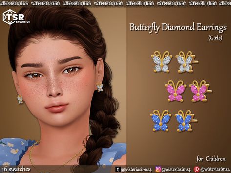 Sims 4 Child Jewelry Cc, Sims 4 Child Earrings, Sims 4 Child Accessories Cc, Infant Earrings, Sims Jewelry, Sim4 Mods, 4 Piercings, Sims Aesthetic, Cc Jewelry