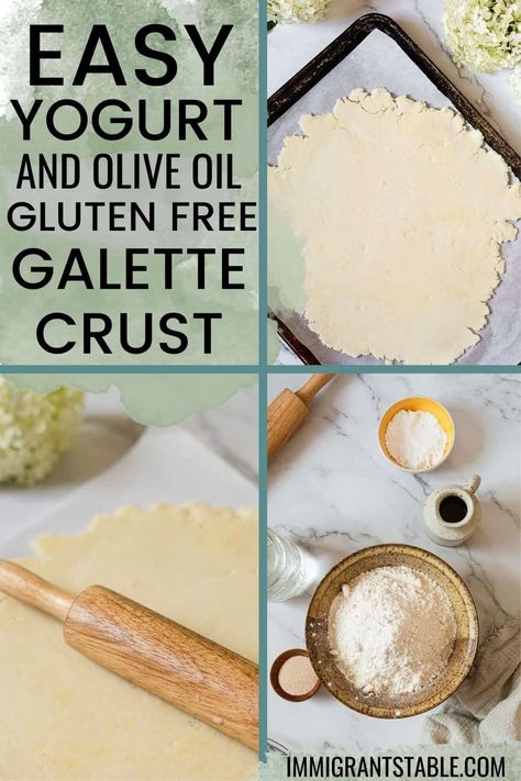 This 5-ingredient gluten free galette dough recipe uses olive oil and yogurt to make an easy, effortless and supple galette crust that is endlessly versatile. Use it for sweet and savory galette recipes! Galette Dough Recipe, Galette Dough, Gluten Free Galette, Savory Galette, Galette Recipes, Yogurt Pie, King Arthur Gluten Free, Gluten Free Flour Mix, Gluten Free Pastry