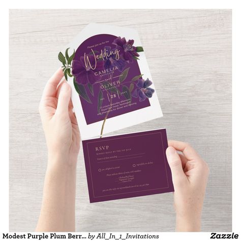 Dark Purple Wedding, Modern Floral Wedding, Forest Green Wedding, Purple And Green Wedding, Wedding Invitation Trends, Save The Dates Wedding, Green Invitations, Egg Plant, Trending 2024