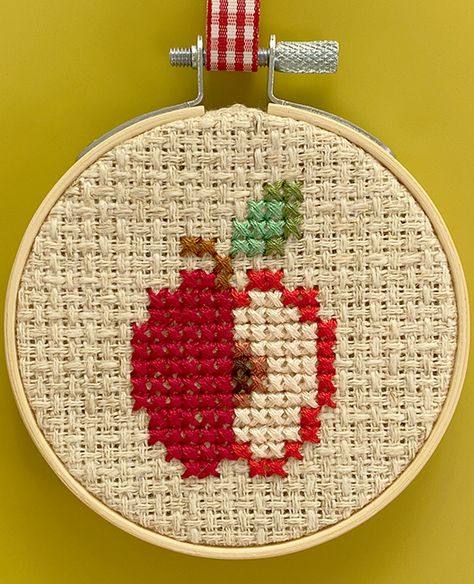 Beginners welcome here! My collection of mini cross-stitch patterns (and kits) are perfect for beginners of all ages! Easy to stitch with just a few supplies, these designs can be framed in a 3" hoop, ready to display in your home or give as a gift to a friend. Full color 5.5" x 8.5" pattern, packaged in 2ml resealable clear hanging bag Professionally printed beginner how-to cross-stitch guide and Illustrated guide to special stitches included Finished size of design area: 1.5"w x by 2.1"h; 12 s Small Counted Cross Stitch Patterns Free, Orange Cross Stitch Pattern, Cute Simple Cross Stitch, Cross Stitch Basics, Miniature Cross Stitch Patterns Free, 4 Inch Cross Stitch Patterns, Little Cross Stitch Patterns, Cross Stitch Grid Patterns, Free Mini Cross Stitch Patterns