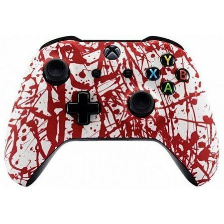 ModdedZone is introducing our Custom XBOX ONE S Controller with exclusive design, custom mixed paints and amazing crystal finishes. The rich graphics and the overall cosmetic manufacturing happens in house and all controller shells are made in the USA. Each of our controllers shells go through a 72 hour, 6 stage process in which our custom paint formulas are expertly applied in our facility! Package contains: Custom painted original Microsoft modded controller, controller instruction. Please not Painted Xbox Controller, Custom Xbox One Controller, Sunset Overdrive, Custom Controller, Custom Xbox, Blood Splatter, Controller Design, Xbox One X, Xbox One Controller