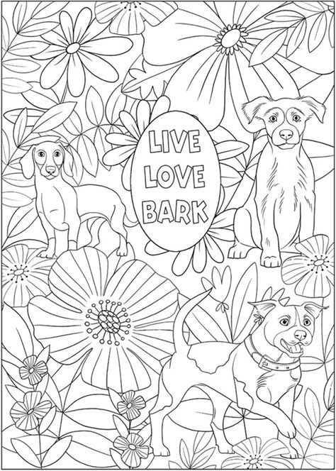 7 Free Printable Coloring Pages for Adults and Children - Dog Lover - EverythingEtsy Dog Colouring, Dover Coloring Pages, Dover Publications Coloring, Printable Coloring Pages For Adults, Creative Haven Coloring Books, Elephant Coloring Page, Fun Lifestyle, Quote Coloring Pages, Dover Publications