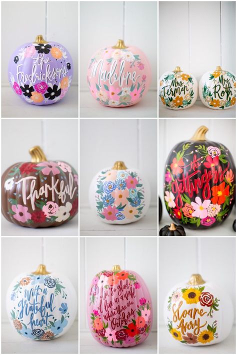 CUSTOM PUMPKIN LAUNCH – Shannon Kirsten Studio Christian Pumpkin Painting, Cute Painted Pumpkin Ideas, Unicorn Paint, Creative Pumpkin Painting, Creative Pumpkin Decorating, No Carve Pumpkin Decorating, Hand Painted Pumpkin, Pumpkin Designs, Halloween Pumpkin Designs