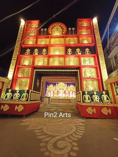 Kali Puja Pandal, Durga Pandal, Hindu Decor, Durga Puja Pandal, Puja Pandal, Maa Saraswati, Happy Durga Puja, Kali Puja, Durga Ji