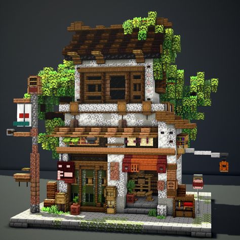 Minecraft Japanese Exterior, Basic Starter House Minecraft, Random Builds In Minecraft, Starting House Minecraft, Birdcage Minecraft, Minecraft Tokyo Builds, Minecraft Beach Path, Corner Store Minecraft, Minecraft Florist Shop