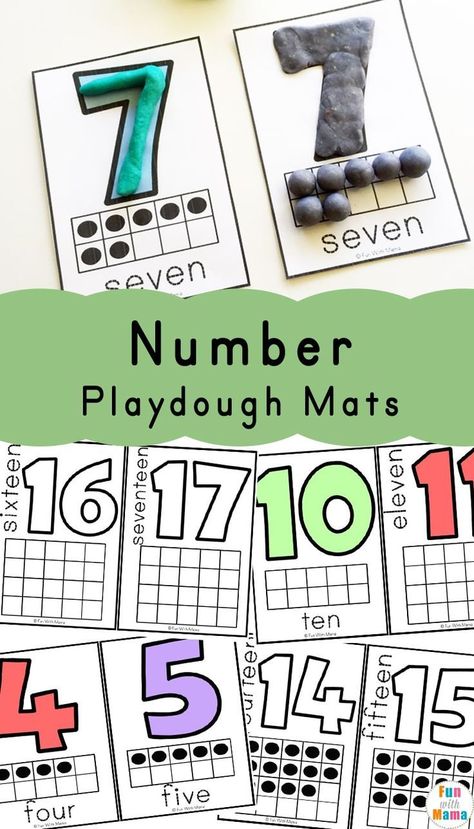 Free Printable Number Playdough Mats for Homeschool or Preschool Students. Learn number recognition, sensory processing, and more with this activity. #playdoh #playdough #numbers #sensoryideas #playdoughmats #homeschool #preschool Babysitting Games, Quiet Bins, Playdough Numbers, Playdough Number Mats, Number Recognition Activities, Free Educational Printables, Free Printable Numbers, Math Rotations, Playdough Activities