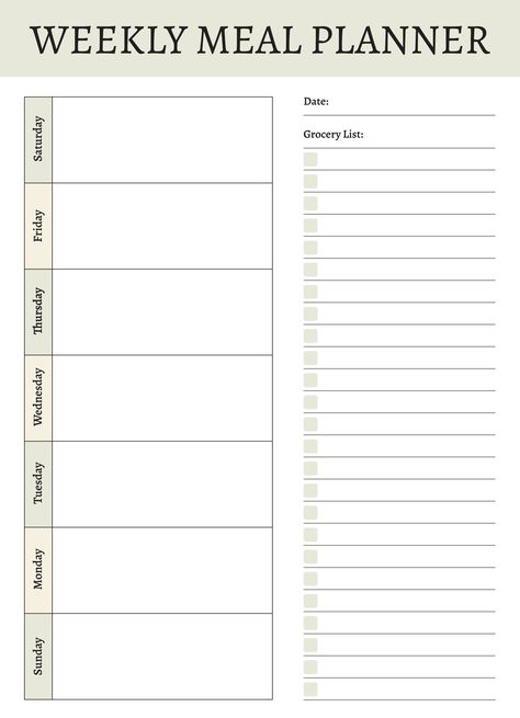 An easy-to-edit planner template for Google Docs. Weekly Meal Plan Template, Free Meal Planner, Free Planner Templates, Online Planner, Meal Planner Template, Google Doc, Docs Templates, Meal Planning Template, Eat Healthier