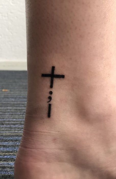 30 Semicolon Tattoo Designs Ideas & Meaning - The Trend Spotter Semi Colon Tattoo, Semicolon Tattoo Meaning, Colon Tattoo, The Trend Spotter, Semi Colon, Cross Tattoos For Women, Semicolon Tattoo, Religious Tattoos, Cool Small Tattoos