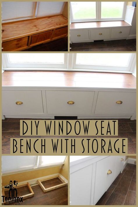 Are you like me, and have tons of projects in mind, but lack the energy to complete them. Well follow along to see how I tackled the procrastination, and built this awesome DIY window seat bench with added storage. Window Bench Seat With Storage, Window Seat Storage Bench, Cement Furniture, Diy Bench Seat, Diy Window Seat, Window Bench Seat, Window Seat Storage, Window Bench, Storage Bench Seating