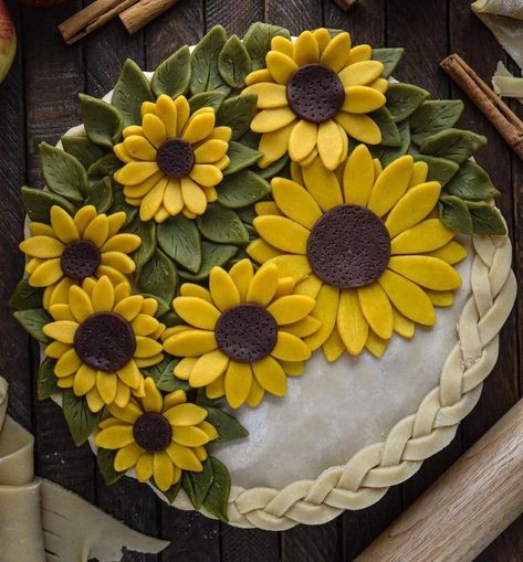 Braided Pie Crust, Creative Pie Crust, Pie Crust Art, Creative Pies, Birthday Pies, Decorative Pie Crust, Pie Crust Designs, Unique Pies, Pie Decoration