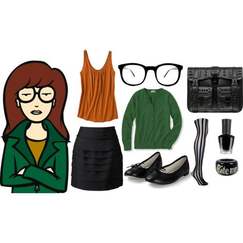 Daria Costume. For my favorite cartoon look alike :) Daria Halloween Costume, Daria Costume, Hollywood Halloween, Great Halloween Costumes, Halloween Outfit, Hallows Eve, Diy Costumes, Halloween Outfits, Halloween Ideas