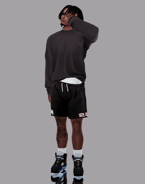 I love doing these so much, so thank you to all of you that have engaged with my posts🖤 1 - Hair | Sweater | Shorts | Socks | Shoes | 2 - Hair | Shirt | Cargos | Shoes | Rings | 3 - Hair + Beanie… Sims 4 Mens Shorts Cc, Sims 4 Male Nike Clothes, Mens Shoes Cc Sims 4, Male Sims 4 Shoes, Sims 4 Mens Accessories, Sims 4 Lets Get Fit Mod, Sims 4 Cc Black Guy Clothes, Sims 4 Cc Masculine Clothes, Sims 4 Black Male Cc Clothing Jeans