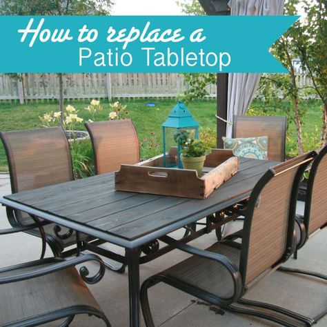 Patio Table Redo, Patio Table Centerpiece, Furniture Vocabulary, Outdoor Dinning Table, Wood Patio Table, Patio Table Top, Patio Table Decor, Diy Patio Table, Patio Furniture Makeover