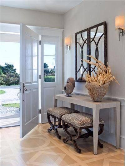 Transitional Foyer, Vstupná Hala, Foyer Ideas Entryway, Foyer Furniture, Foyer Decor, Foyer Decorating, Mirror On The Wall, Sopot, Cool Ideas