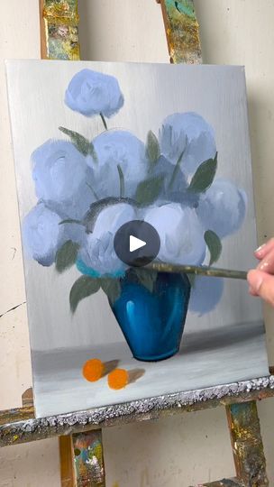 Step By Step Hydrangea Painting, How To Paint Hydrangeas Acrylic, Paint Hydrangeas, Acrylic Painting Tutorials For Beginners, Painting Tutorials For Beginners, Flower Painting Acrylic, Hydrangea Painting, Acrylic Tutorials, Acrylic Painting Flowers