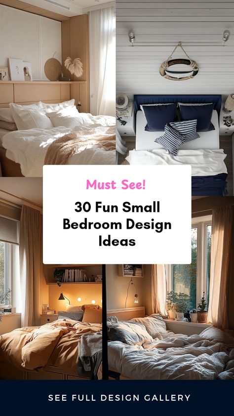 Transform your tiny space into a cozy haven with these 30 innovative small bedroom design ideas that prioritize style and functionality. From clever storage solutions to stylish décor tips, you'll find everything you need to create an inviting atmosphere without sacrificing square footage. Explore designs that pack a punch with multi-functional furniture and tailored layouts that maximize every inch. Perfect for apartments, dorms, or smaller houses, unleash the magic of design in a compact space and turn your small bedroom into your dream retreat effortlessly. Cozy Room Ideas For Small Rooms, Tiny Apartment Bedroom, Storage Ideas For Small Spaces Bedroom, Micro Bedroom, Extremely Small Bedroom, Tiny Guest Room, Creative Small Bedroom, Smaller Houses, Small Bedroom Design Ideas