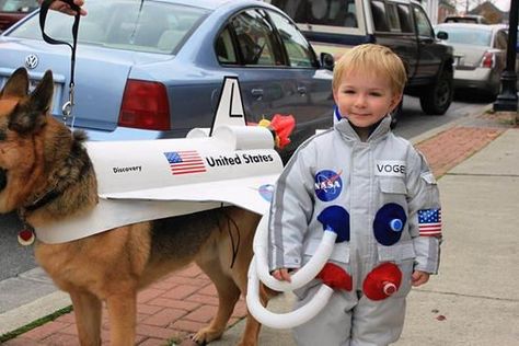 Dog Astronaut Costume, Space Shuttle Costume, Diy Pet Costumes Dogs, Race Car Costume, Rocket Costume, Diy Pet Costumes, Science Clothes, Boo Party, Dog Space