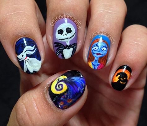 Zombie Nails, Nail Appliques, Nightmare Before Christmas Nails, Witch Nails, Skull Nails, Chevron Nails, Halloween Acrylic Nails, Pumpkin Nails, Fall Nail Art Designs