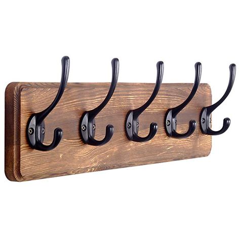 Jacket Holder Ideas Coat Racks, Clothes Hanger Wall, Hook For Clothes, Wall Hanging Coat Rack, Wall Rack Design, Farmhouse Island Lighting, Wall Clothes Hanger, Wood Coat Hooks, Door Coat Hanger