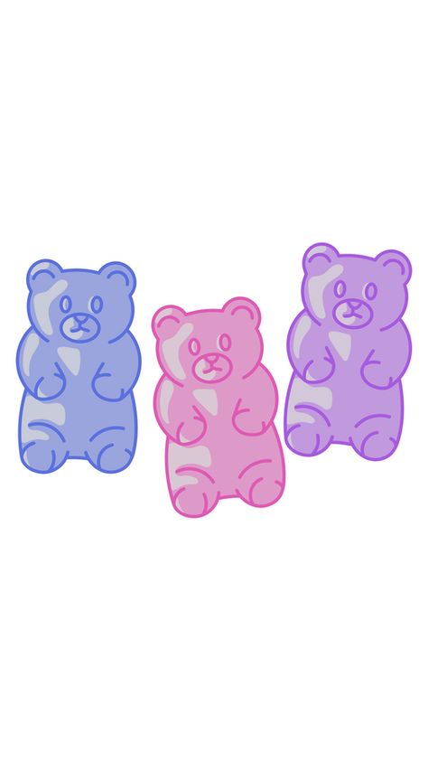 They are gummy bears - you heard about them in a famous song called The Gummy Bear Song. Who doesn't like to have these charming jelly bears like in our fanart VSCO Girl Colorful Gummy Bears Sticker... Gummy Bear Sticker Printable, Gummy Bear Tattoo Design, Cute Gummy Bear Drawing, Gummy Bears Illustration, Gummy Bear Doodle, Gummy Bear Clipart, Cute Gummy Bears Wallpaper, Gummy Bears Cartoon, Gummy Bear Cartoon