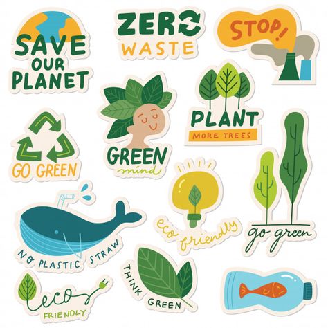 Set of ecology sticker with slogan Premi... | Premium Vector #Freepik #vector #tree Eco Friendly Stickers, Planet Aesthetic, Eco Logo, Saving The Planet, Sticker Aesthetic, Save Our Planet, Stickers Aesthetic, Vehicle Interior, Tree Stickers